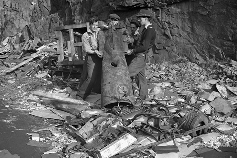 Torpedo strike on Scotia Pier